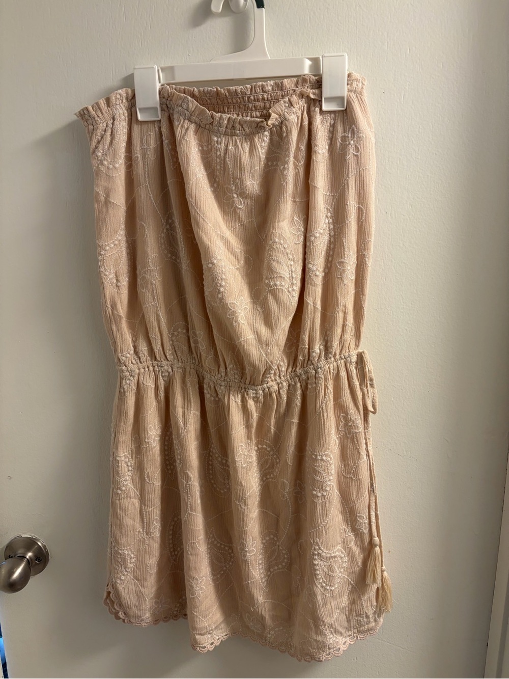 Sugarlips‎ Strapless Embroidered Cream Sundress